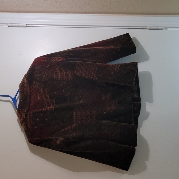 Linda Richards Women's Velour Paisley Blazer Size 10 - Picture 2 of 12